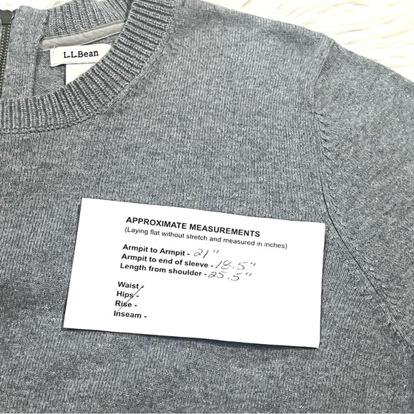 L.L. BeanCotton Cashmere Blend Crew Neck  Back Zip Sweater in Gray Women’s - Picture 13 of 13